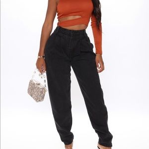 COPY - Fashion Nova Black Balloon Mom Jeans High …
